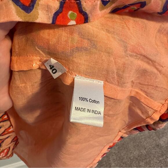 Banjanan Pink Red Printed Cotton Mini Dress Small - Picture 10 of 11